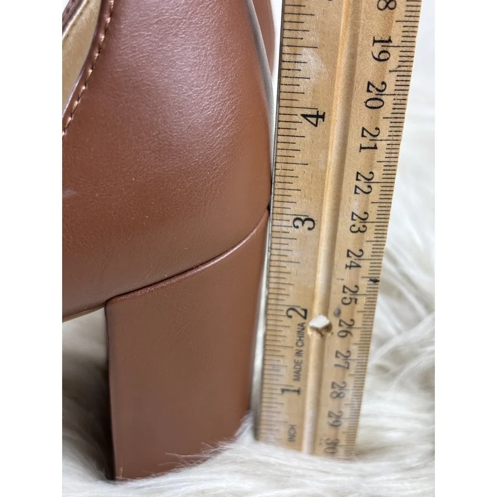 Jones New York Ecca Pumps Womens 9.5 Brown Block Heel Office Career Classic NWOT